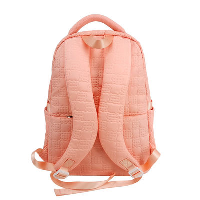 Tas Sekolah Embolas Pink Tas ransel Bahan Nylon Polyester Dengan Kasus Pensil
