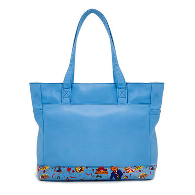 Kantong Tote Canvas Sling Bag, Digtal Printing Blue Crossbody Bag Dengan Kantong Koin