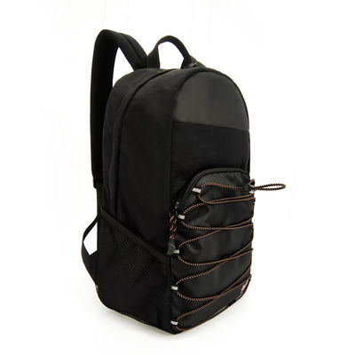 Kain Backpack Nylon Lembut Hitam Water Repellent Untuk Perjalanan Luar Ruangan