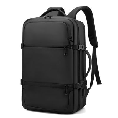 Tas Laptop Hitam yang disesuaikan Tas ransel dengan tutup ritsleting Ringan