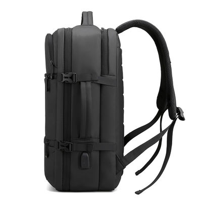 Tas Laptop Hitam yang disesuaikan Tas ransel dengan tutup ritsleting Ringan