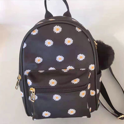 Kanvas Tas ransel mini modis dengan kantong ritsleting eksterior gaya Unisex