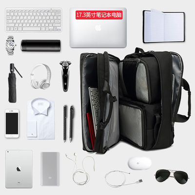 Tas Komputer Unisex Tas ransel Laptop Hitam Rucksack tahan air