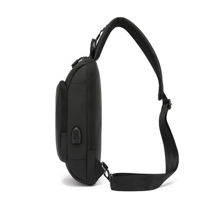 Black Casual Shoulder Crossbody Bags dengan Zipper Closure Polyester Lining