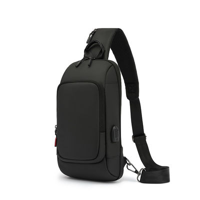 Black Casual Shoulder Crossbody Bags dengan Zipper Closure Polyester Lining