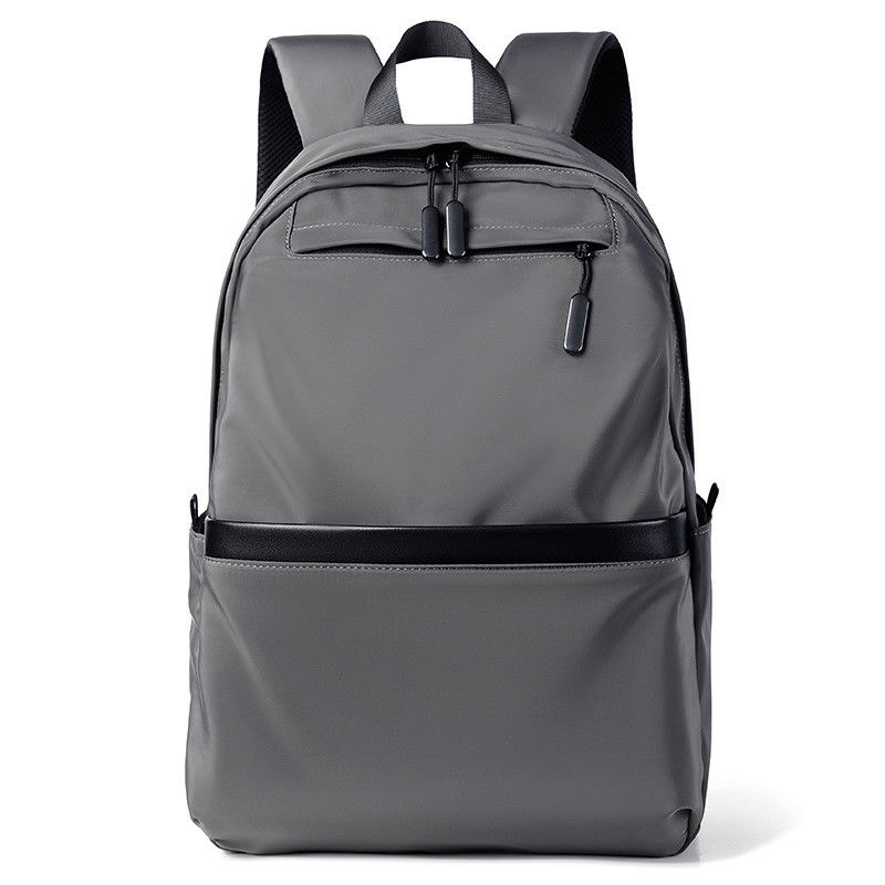 Unisex Mahasiswa Tas ransel Zipper Penutupan warna abu-abu Water Resistant